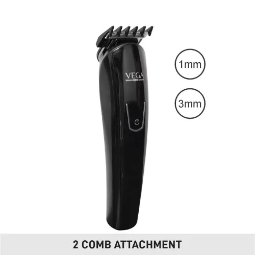 Vega T2 Beard Trimmer with 2 Comb Attachment, Black (VHTH14) 6 Vega T2 Beard Trimmer with 2 Comb Attachment, Black (VHTH14)