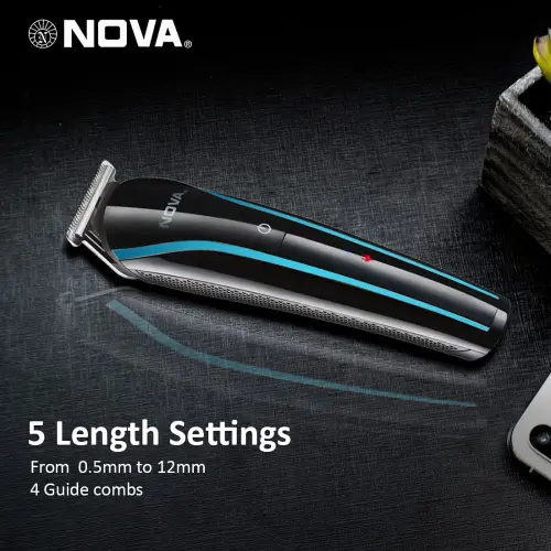 Nova Trimmer with 5 Length Setting, USB Charging, Black (NHT-1073) 4 Nova Trimmer with 5 Length Setting, USB Charging, Black (NHT-1073)