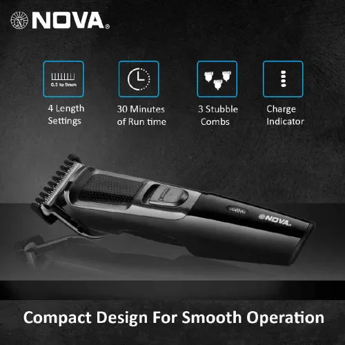 Nova Trimmer with Adjustable Trimming Range, Black & Silver (NHT-1074) 3 Nova Trimmer with Adjustable Trimming Range, Black & Silver (NHT-1074)