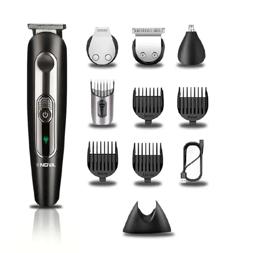 Nova 8 in 1 Grooming Kit with 14 length Setting, Black (NG-1149)