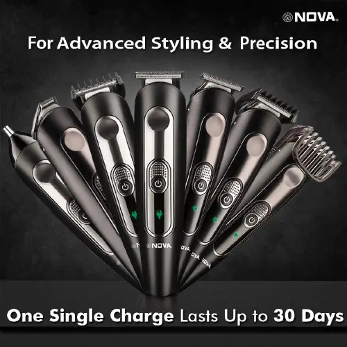 Nova 8 in 1 Grooming Kit with 14 length Setting, Black (NG-1149)