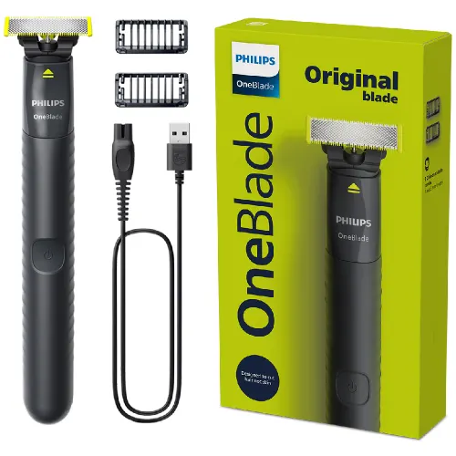 Philips One Blade Beard Trimmer with 3 Length Setting, Charcoal Gray (QP1424/10)