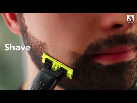 Philips One Blade Beard Trimmer with 3 Length Setting, Charcoal Gray (QP1424/10)