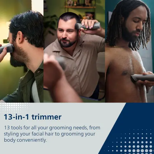 Philips Series 5000 13 in 1 Grooming Kit with 9 length Settings, Beard Sense Technology, Silver (MG5930/65) 11 Philips Series 5000 13 in 1 Grooming Kit with 9 length Settings, Beard Sense Technology, Silver (MG5930/65)