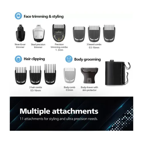 Philips 7000 Series 13 in 1 Grooming Kit with 17 length Settings, Beard Sense Technology, Grey (MG7920/65) 6 Philips 7000 Series 13 in 1 Grooming Kit with 17 length Settings, Beard Sense Technology, Grey (MG7920/65)