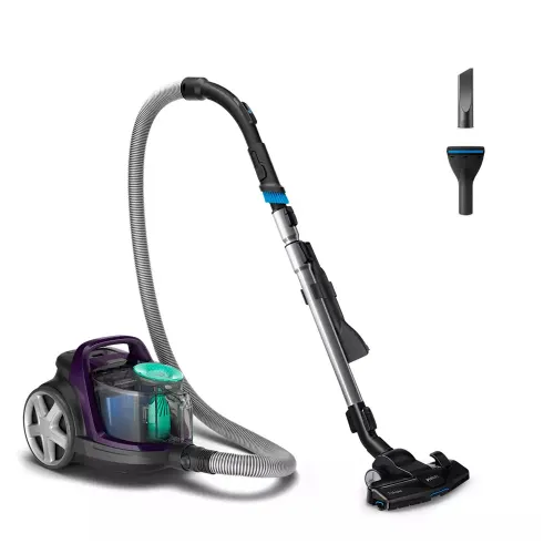 Philips Bagless Vacuum Cleaner with 1900 Watts Motor, TriActive nozzle, Active Lock, Compact Design (Magic Purple, FC9571/01)