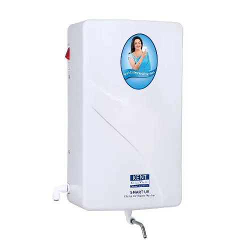 Kent Water Purifier with 4-Stage UV Smart Purification Process, Computer Controlled Operation, Suitable for Low TDS Water, Compact Design (White)