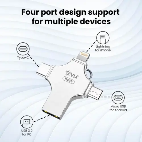 EVM Enstore 4 in 1 OTG FlashDrive 128GB 3 EVM Enstore 4 in 1 OTG FlashDrive 128GB