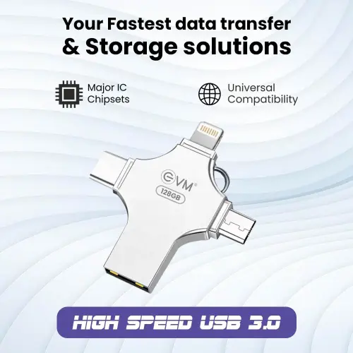 EVM Enstore 4 in 1 OTG FlashDrive 128GB 4 EVM Enstore 4 in 1 OTG FlashDrive 128GB