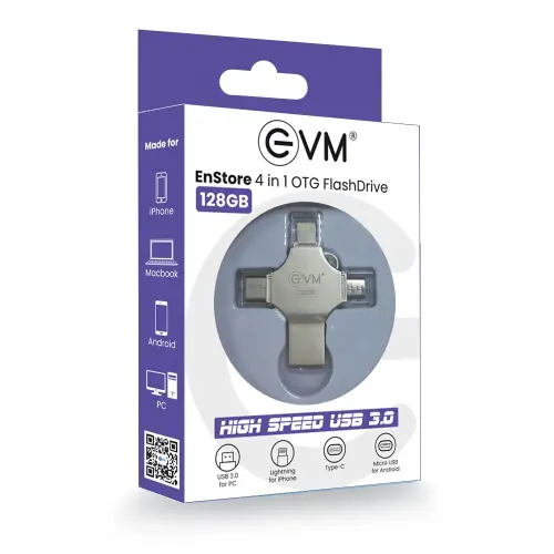 EVM Enstore 4 in 1 OTG FlashDrive 128GB 5 EVM Enstore 4 in 1 OTG FlashDrive 128GB