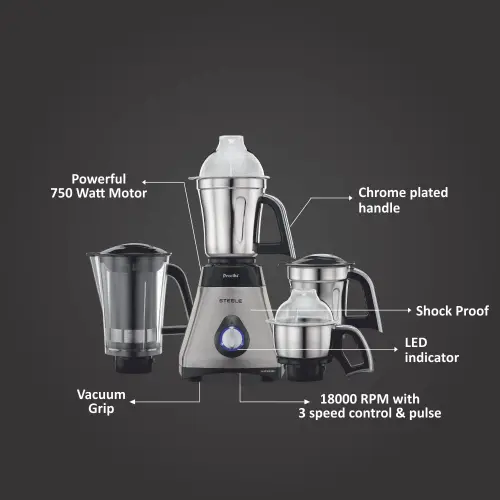 Preethi Steel Supreme 4 Jars Mixer Grinder, 750 W (MG-208) 5 Preethi Steel Supreme 4 Jars Mixer Grinder, 750 W (MG-208)