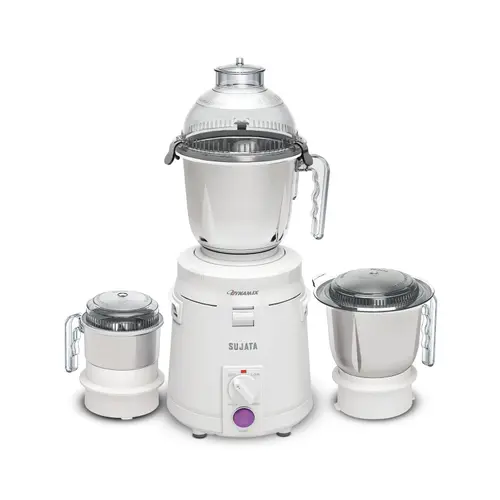 Sujata Dynamix Mixer Grinder | 900W Motor | 22000 RPM | 90 Minutes Continuous Running | 3 Jars | White