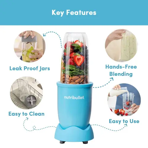 Nutribullet 900 Watts Blender with Leak Proof jars, Easy to Use, Hands Free Blending (NB9-1249AB, Matte Light Blue) 6 Nutribullet 900 Watts Blender with Leak Proof jars, Easy to Use, Hands Free Blending (NB9-1249AB, Matte Light Blue)