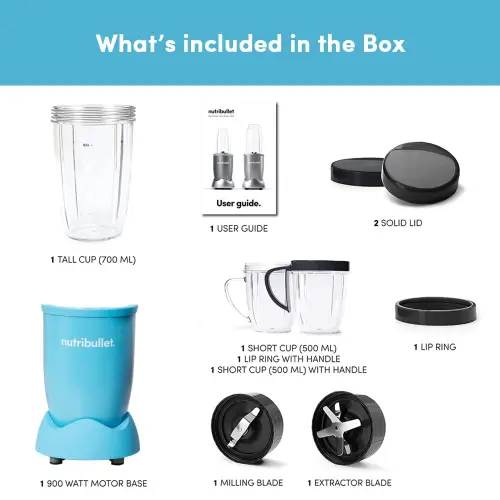 Nutribullet 900 Watts Blender with Leak Proof jars, Easy to Use, Hands Free Blending (NB9-1249AB, Matte Light Blue) 9 Nutribullet 900 Watts Blender with Leak Proof jars, Easy to Use, Hands Free Blending (NB9-1249AB, Matte Light Blue)