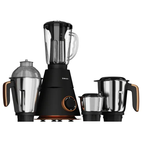 Bajaj Ninja Series Virtue 4 Jars Mixer Grinder with 750 Watts, Overload Protection, Non-Slip Feet (Black) 4 Bajaj Ninja Series Virtue 4 Jars Mixer Grinder with 750 Watts, Overload Protection, Non-Slip Feet (Black)