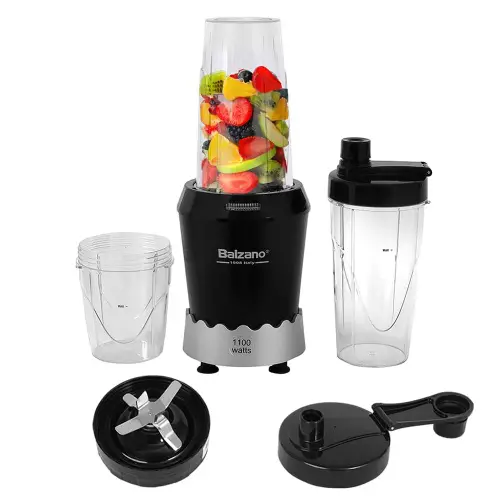 Balzano High Speed Nutri-PRO Bullet Mixer Grinder with 1100W Motor, Juices / Smoothie Maker, 2 Jars & 1 Universal Blade (EK2305BLACK, Black)