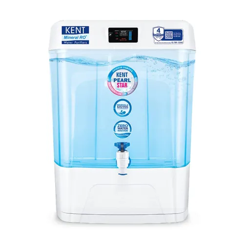 Kent Pearl Star Wall Mountable RO Water Purifier with Digital Display of Purity, Transparent Detachable Tank (White, PEARLSTAR)