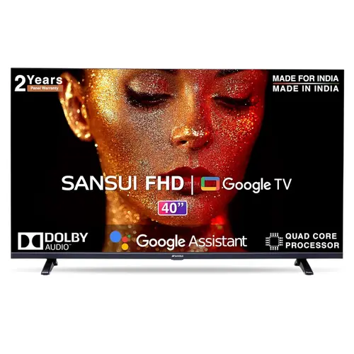 SANSUI 108 cm (40 inch) Full HD Smart Google TV | HDR10 & HLG | Dolby Audio & Built-in Chromecast | Screen Sharing & Google Assistant | Bezel-Less LED TV (JSW40GSFHD)