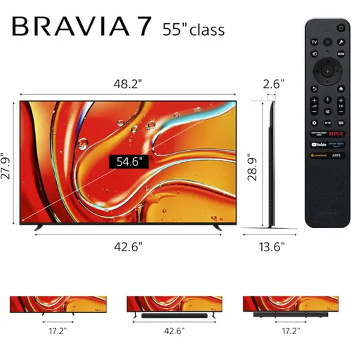 Sony BRAVIA 7 139 cm (55 Inch) Mini LED QLED 4K Google TV - XR Processor, Dolby Vision, Perfect for PS5 - K55XR70 16 Sony BRAVIA 7 139 cm (55 Inch) Mini LED QLED 4K Google TV - XR Processor, Dolby Vision, Perfect for PS5 - K55XR70