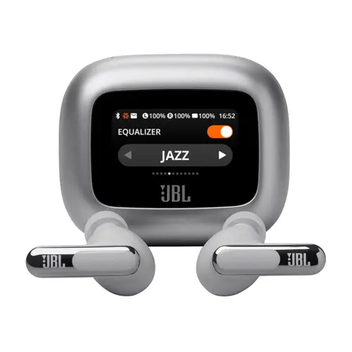 JBL Live Beam 3 True wireless Adaptive Noise Cancelling Earbuds with 10mm Dynamic Driver, JBL Signature Sound (Silver)