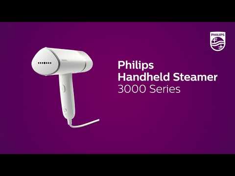 Philips 3000 Series Handheld Garment Steamer with 1000 Watts Power, Foldable, Steam Light Indicator (STH3000/20)