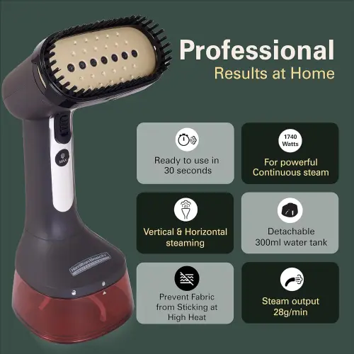 Hamilton Beach Professional Garment Steamer with 1740W Fast Heat Up, Large 300ml Water Tank (11590IN) 5 Hamilton Beach Professional Garment Steamer with 1740W Fast Heat Up, Large 300ml Water Tank (11590IN)