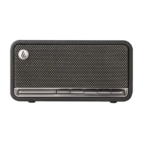 Edifier MP230 Tabletop Bluetooth Speaker with Long Battery Life, Bluetooth 5.0, Wooden Enclosure, Class-D Amplifier (Retro Black)