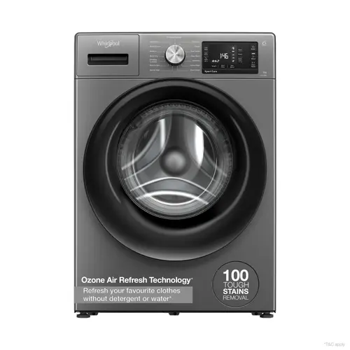 Whirlpool 9 KG 5 Star Fully Automatic Front Load Washing Machine | 6th Sense Soft Move Technology | Fabric Protection | Steam Wash (XO9012BZV, Grey)