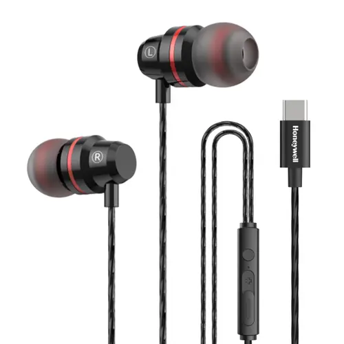 Honeywell Suono P60 Wired Ear Earphones with Built in Mic,10mm*2 Drivers,Deep Bass & Clear Sound,Ultra Hd Mic Quality (Black)