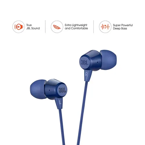 JBL T50HI Earphones with Mic (Blue) 2 JBL T50HI Earphones with Mic (Blue)