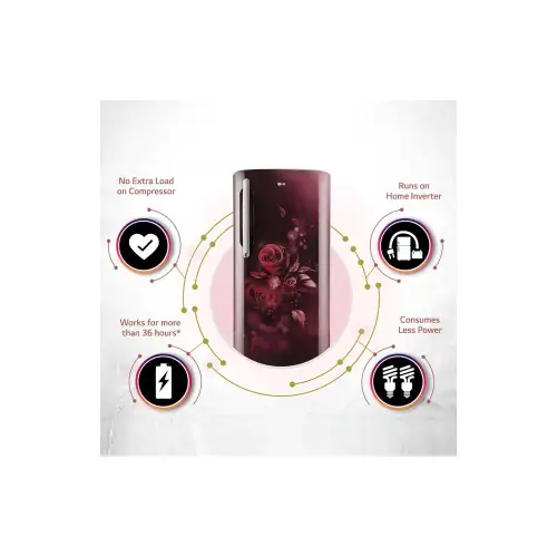 LG 201 Litres 5 Star Direct Cool Single Door Refrigerator with Antibacterial Gasket (Scarlet Euphoria) 12 LG 201 Litres 5 Star Direct Cool Single Door Refrigerator with Antibacterial Gasket (Scarlet Euphoria)