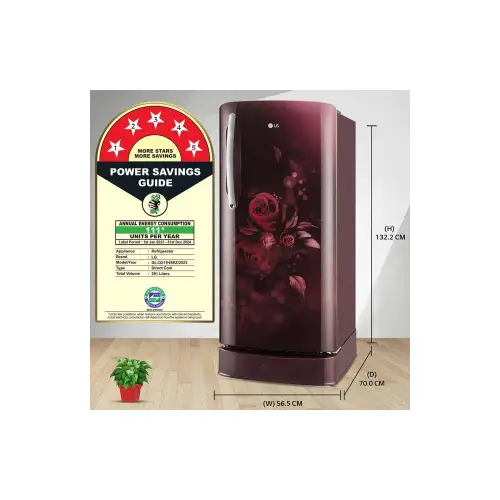 LG 201 Litres 5 Star Direct Cool Single Door Refrigerator with Antibacterial Gasket (Scarlet Euphoria) 17 LG 201 Litres 5 Star Direct Cool Single Door Refrigerator with Antibacterial Gasket (Scarlet Euphoria)