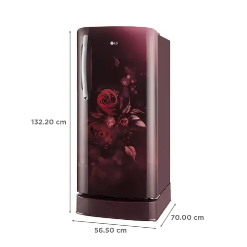 LG 201 Litres 5 Star Direct Cool Single Door Refrigerator with Antibacterial Gasket (Scarlet Euphoria)