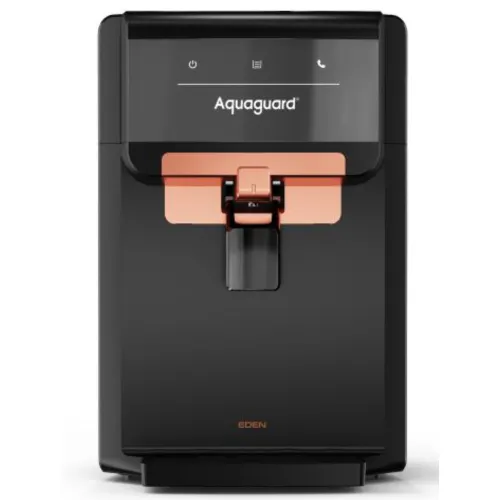 Eureka Forbes Aquaguard Eden UV+SS Water Purifier with Stainless Steel Tank, UV E-Boiling, Inbuilt Tray (Black)