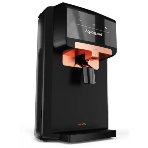 Eureka Forbes Aquaguard Eden UV+SS Water Purifier with Stainless Steel Tank, UV E-Boiling, Inbuilt Tray (Black)