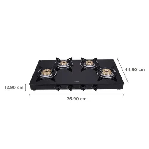 Elica 774 CT (DT Series) 4 Burner Manual Gas Stove (Black)