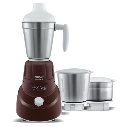 Maharaja Turbo Twist Mixer Grinder with Air Ventilation System, 3 Stainless Steel Versatile, 5 in 1 Chutney Blades (Burgundy)