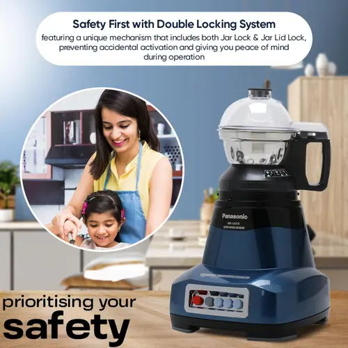 Panasonic Super 3 Jars Mixer Grinder with 7 in 1 Function, Double Safety Locking System (MX-AE375) 5 Panasonic Super 3 Jars Mixer Grinder with 7 in 1 Function, Double Safety Locking System (MX-AE375)