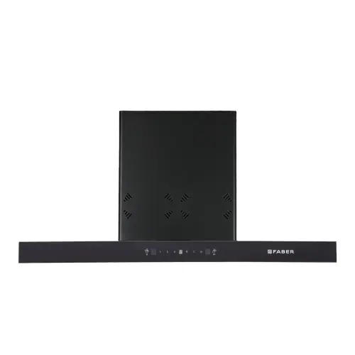 Faber Cygnus Chimney/Hood with Wall Mount, 90 cm Width, 1400m3/hr Suction, Heat Auto Clean, Filterless, Black Finish, 1.5W LED (Black)