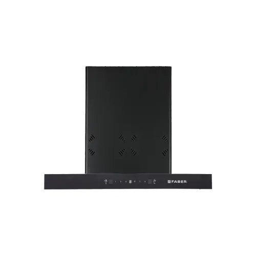 Faber Cygnus Chimney/Hood with Wall Mount, 75 cm Width, 1400m3/hr Suction, Heat Auto Clean, Filterless, Black Finish, 1.5W LED (Black)