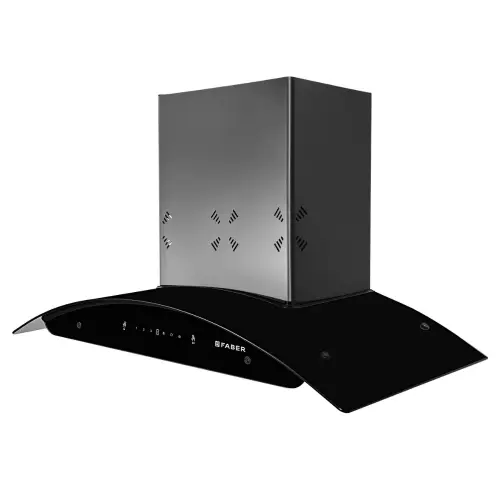 Faber Ellora Chimney/Hood with Wall Mount, 1400m3/hr Suction, Baffle Filter, Autoclean Alarm, Black Finish (Black) 3 Faber Ellora Chimney/Hood with Wall Mount, 1400m3/hr Suction, Baffle Filter, Autoclean Alarm, Black Finish (Black)