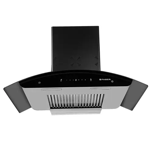 Faber Ellora Chimney/Hood with Wall Mount, Heat Auto Clean Function, 1.5W Led, 1400m3/hr Suction (Black)