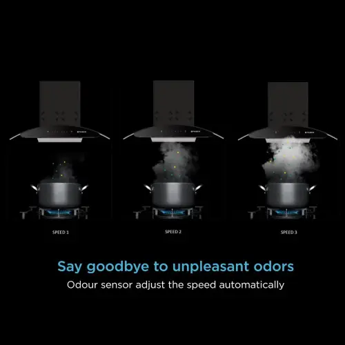 Faber Ellora Chimney/Hood with Wall Mount, Heat Auto Clean Function, 1.5W Led, 1400m3/hr Suction (Black) 7 Faber Ellora Chimney/Hood with Wall Mount, Heat Auto Clean Function, 1.5W Led, 1400m3/hr Suction (Black)