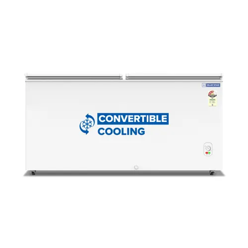 Blue Star 300 Litres 3 Star Double Door Convertible Deep Freezer with Multi Angle Hinge, Anti-Bacterial Gasket (CF3-300MEW/MPW, White)