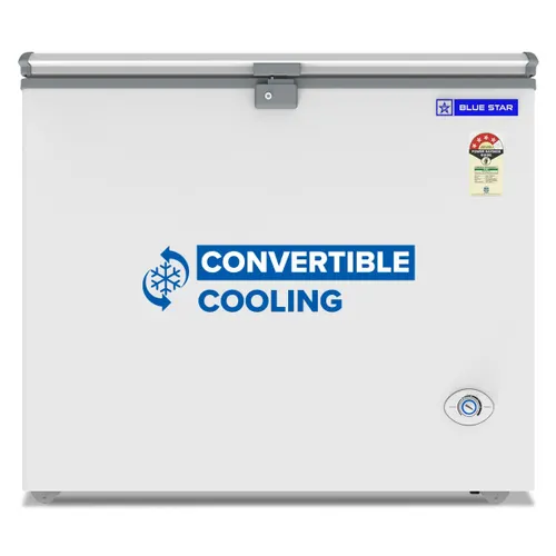 Blue Star 215 Litres 4 Star Single Door Convertible Deep Freezer with Multi Angle Hinge, Anti-Bacterial Gasket (CF4-230NEYW, White)