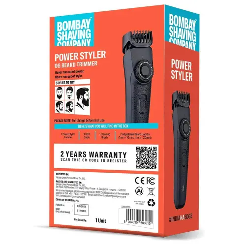 Bombay Shaving Company Power Styler Beard Trimmer with 38 Length Settings, 120 Min Runtime (Black) 10 Bombay Shaving Company Power Styler Beard Trimmer with 38 Length Settings, 120 Min Runtime (Black)