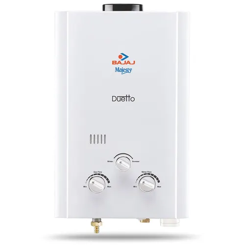 Bajaj Geyser Majesty Duetto Gas Water Heater (PNG) with Multiple Safety Options like Child Lock, Anti-freeze device, 20 Minutes Timer