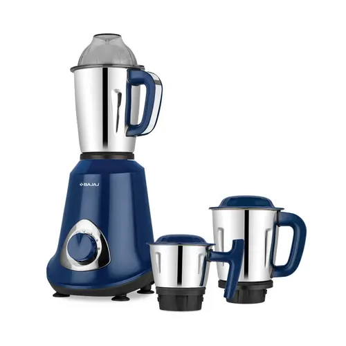 Bajaj Military Series Glamore 800W Mixer Grinder with 3 Stainless Steel Military Grade Jars (Royal Blue)