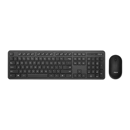 ASUS CW100 Wireless Keyboard and Mouse Combo, Long-Lasting Battery,2.4 GHz Nano-transceiver, Up to 1600dpi, Low-Noise & Lightweight Design (Black)