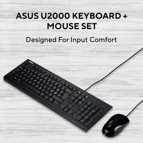 ASUS U2000 Wired Keyboard and Mouse Combo (Black)